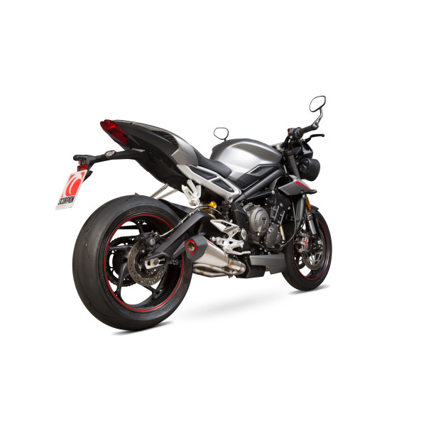 Scorpion Exhaust Triumph Street Triple 765 R / Street Triple 765 S / Street Triple 765 RS 2017 - 2019 Serket Taper Slip-on Brushed Stainless Steel Sleeve